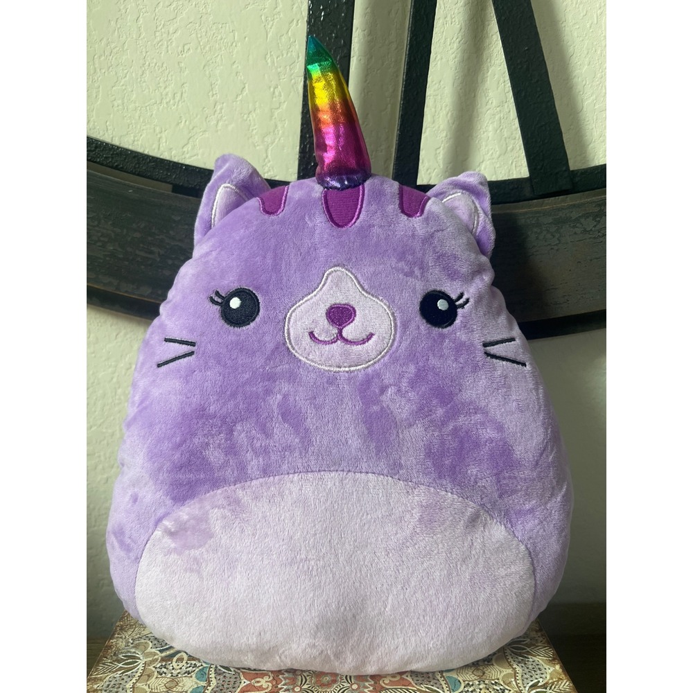 Squishmallows Purple Caticorn Rainbow Horn Plush 12 Inch Toy